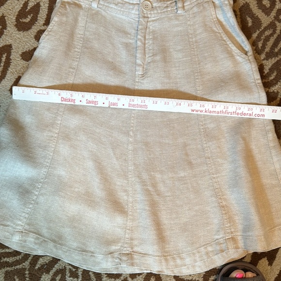 The Territory Ahead 100% linen Skirt womens 8 A Line knee length 90’s Y2K beige - Picture 10 of 10